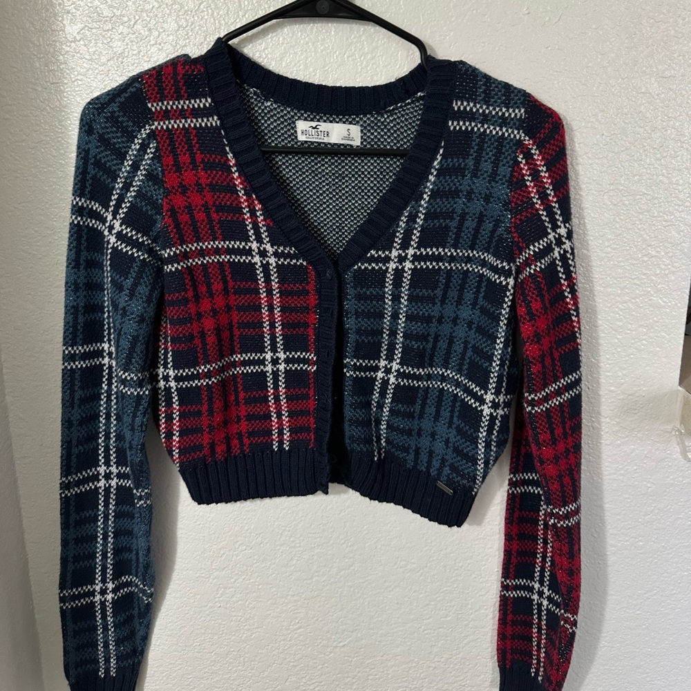 Hollister cropped button sweater